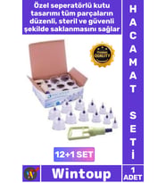 #Hacamat Kaliteli Vakumlu Manuel Terapi Kupa Hijyenik 12 Adet Hacamat Kupası 2 Parmak Pompa Seti