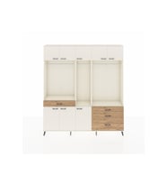 Arges Dolap 8 Raflı 4 Çekmeceli 3 Askılı 220x30x243 Aytaşı-Aytaşı/Çam