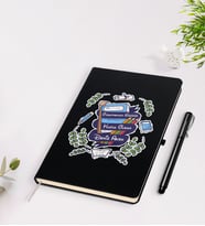 BK Gift Kişiye Özel Öğretmenler Günü Tasarımlı Siyah Defter Kalem Seti - 2