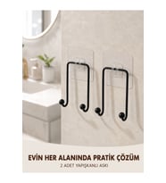2'li Yapışkanlı Duvar Askısı Mutfak Banyo Ev İçin Askılık