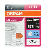 (1 Adet) Ledvance 6,9W Günışığı-Ilık Beyaz (4000K) GU10 Duylu Led Spot Ampul