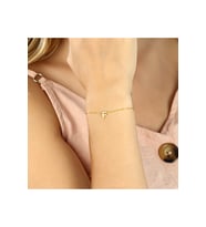 AZURİS 925 AYAR GÜMÜŞ ÜÇ BOYUTLU HARF BİLEKLİK (Gold)