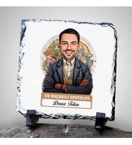 Kişiye Özel Hediye Karikatürlü En İyi Erkek Sosyolog Dekoratif Taş