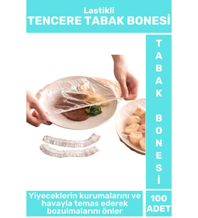 Özel Üretim Yemek Saklama Bozulma Önleyici Tazelik Sağlayan Lastikli Tencere Tabak Bonesi 100 Adet