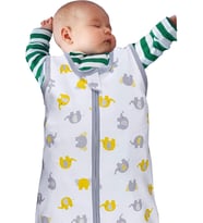 Sitilin Bebek Uyku Tulumu Çift fermuarlı % 100 Doğal Pamuk Kumaş Özel Kumaş Unisex 0.5 Tog STL6429 (Renksiz)