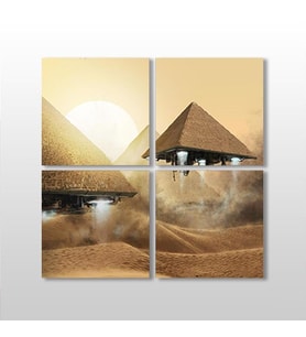 Piramitler Kanvas Tablo 80x80cm (Karışık)