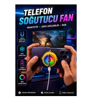 Manyetik Bağlantılı Şarj Edilebilir RGB Telefon Soğutucu Fan