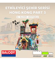 Balody Etkileyici Şehir Serisi – Hong Kong Part 3 (BL21035) – Mini Blok Yapı Oyuncakları Seti (Kırmızı)
