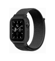 Mey İthalat® Watch 38Mm Hasırlı Cırtcırtlı Kasalı Kordon - Siyah