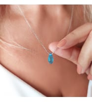 Vaoov 925 Ayar Gümüş Mavi Swarovski Taşlı Kolye