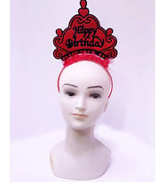 Happy Birthday Neon Kırmızı Renk Doğum Günü Tacı 24x15 Cm