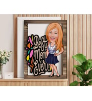 BK Gift Kişiye Özel Anneler Günü Karikatürlü 3D Ahşap Tablo, Anneye Hediye, Anneler Günü Hediyesi-1