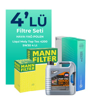 MANN Audi A3 1.4 Tfsi Filtre Bakım Seti Liqui Moly Motor Yağlı (2007-2012) 4 Lü