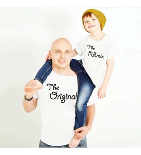 The Original Remix Baba Oğul Kız Tişört (TEKLİ ÜRÜNDÜR KOMBİN YAPMAK İÇİN 2 ADET SEPETE EKLEYİNİZ)