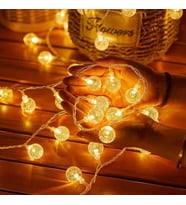 5 m 28 LED Kristal Top Gün Işığı Şeffaf Kablo Fişli Eklemeli