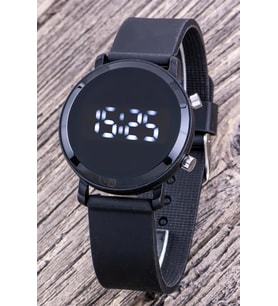Genç Kız Kadın Kol Saati Çocuk Yetişkin Led Saat Siyah Silikon Kordon Unisex Mod