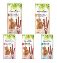 Gardenmix Mix(Ciğerli, Somonlu, Dana, Kuzulu, Tavuklu) Kedi Stick Ödül 3*5g- 5 Paket
