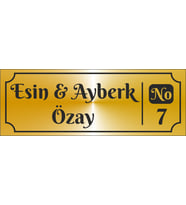 Metal Kapı İsimliği Gold 0018 NUMARA İÇİNDE