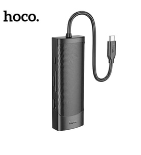 Hoco HB44 Type-C to HDMI + RJ45 + 100Mbps + SD/TF + USB3.0 + USB2.0 PD + 4K 30Hz Hub - HPSBYI1737-4
