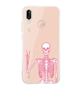 Huawei P20 Lite Uyumlu Baskılı Yumuşak Silikon Şeffaf Telefon Kılıfı