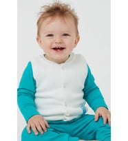 Breeze Erkek Bebek Yelek Çıtçıtlı Sevimli Bebek Armalı 4 Ay-4 Yaş, Ekru