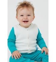 Breeze Erkek Bebek Yelek Çıtçıtlı Sevimli Bebek Armalı 4 Ay-4 Yaş, Ekru