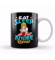 Eat Sleep Anime Repeat Cute Anime Obsessed Kupa Bardak Porselen