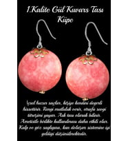 Sertifikalı Gül Kuvars Taşı Doğal Taş Küpe - 1.kalite (Çok Renkli)