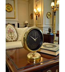 River World Masa Saati Metal 25 cm x 20 cm Black Elite Gold