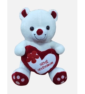 Gran Toys Kalpli Peluş Ayı - 50CM (Beyaz)