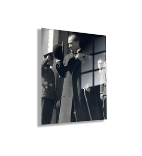 Temperli Gerçek Cam Ofis Tablosu Mustafa Kemal Atatürk