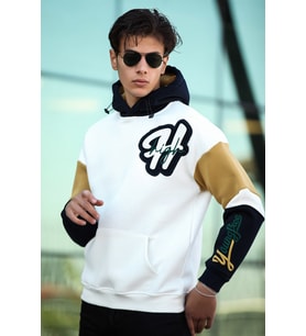 Miron High Nakışlı Oversize Sweatshirt - Beyaz