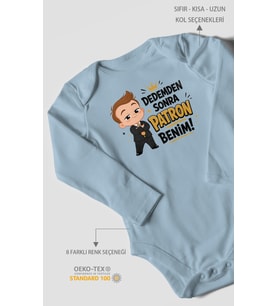 Dedemden sonra patron benim! Uzun Kollu Çıtçıtlı Bebek Body