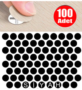 AletÇantam Yapışkanlı Tıpa Dolap Vida Kapatma Gizleme Yapıştırma Kapağı Parlak Siyah -100 Adet