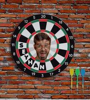 BK Gift Kişiye Özel İsimli Fotoğraflı Eğlenceli 40cm Dart Oyun Seti Model 1