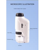 Mini Cep Mikroskop Kiti 60 To120x Taşınabilir Laboratuvar Mikroskobu Çocuklar İçin Bilim Deney Aleti