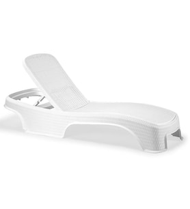 Omnipazar SY-2536 Beyaz Brezza Royal Rattan Lüks Şezlong