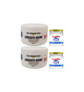 2 Tane Çörek Otu Ağrı Kremi White 200 ml + 2 Tane Snow Kitten 50 ml Menthol Balm Kas Eklem Fıtık Vücut Ağrılarına Rahatlatıcı Masaj Seti
