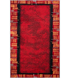 Eliana Home Baskılı, Yıkanabilir Kaymaz Taban Salon Halısı LNA1436 100x150 cm (Kırmızı)