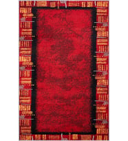 Eliana Home Baskılı, Yıkanabilir Kaymaz Taban Salon Halısı LNA1436 100x150 cm (Kırmızı)