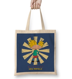 Hey Arnold Retro Japanese Bez Çanta Uzun Saplı