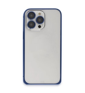 Joko  İphone 15 Pro Metal Bumper Mat Kapak - Lacivert