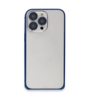 Joko  İphone 15 Pro Metal Bumper Mat Kapak - Lacivert