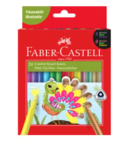 Faber-Castell Comfort Keçeli Kalem, 24'lü 6 Neon,6 Metalik, 12 Klasik