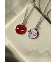 Kişiye Özel 925 Ayar Gümüş Tasarım Spiderman Model Şık Çift Couple Kolye