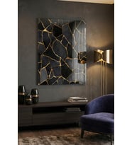 Kırılmaz Cam Tablo 5mm (Kalın) - Ev İşyeri Duvar Dekorasyonu – Soyut MODERN Tasarımlar (DİKEY) (Çok Renkli)