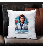 Kişiye Özel Hediye Karikatürlü En Başarılı Kadın Mikrobiyolog Yastık