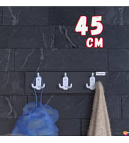 Modilayn ARI 9 Kancalı Banyo Askısı 3'lü Set 41,4x9,6cm Şık Tasarım Ekstra Düzen ve Yer Tasarrufu