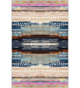 Eliana Home Baskılı, Yıkanabilir Kaymaz Taban Salon Halısı LNA1776 100x150 cm (Mavi)