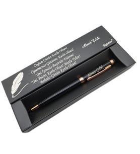 Signator® C402 Siyah Rose Gold Tükenmez Kalem  İsme Özel Kalem  Hediyelik Kalem (Karışık)